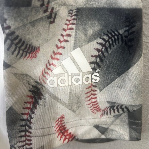 Adidas Men's Shirt Size Small 3/4 Sleeve Tee Baseball Print Sleeve EUC - Picture 5 of 9